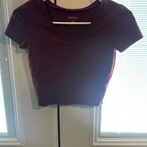 Wild Fable Purple Cropped Fitted T-Shirt